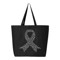 Veracco Butterfly Ribbon Jumbo Heavy Cotton Canvas Tote Bag Survivor Breast Cancer Awareness Items