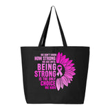 Veracco Being Strong is The Only Choice Heavy Cotton Canvas Tote Bag Survivor Breast Cancer Awareness Items