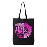 Veracco Being Strong Is The Only Choice Breast Cancer Tote Bag Fighter Survivor Eco Cotton Reusable Awareness Item (6oz)