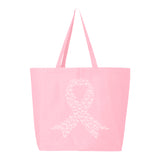 Veracco Butterfly Ribbon Jumbo Heavy Cotton Canvas Tote Bag Survivor Breast Cancer Awareness Items