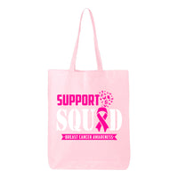 Veracco Support Squad Breast Cancer Awareness Tote Bag Fighter Fearless Survivor Eco Cotton Reusable Awareness Items (6oz)