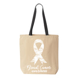 Veracco Breast Cancer Tote Bag Fearless Survivor Must Fight Cotton Canvas Reusable Bag Cancer Awareness Items