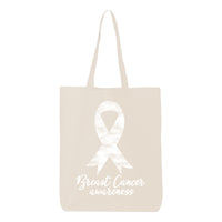 Veracco Breast Cancer Tote Bag Fearless Survivor Eco Cotton Reusable Bag Cancer Awareness Items