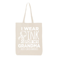 Veracco I Wear Pink for My Grandma Tote Bag for Fearless Fighter Survivor Eco Cotton Reusable Bag Breast Awareness Item