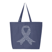 Veracco Butterfly Ribbon Jumbo Heavy Cotton Canvas Tote Bag Survivor Breast Cancer Awareness Items