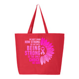 Veracco Being Strong is The Only Choice Heavy Cotton Canvas Tote Bag Survivor Breast Cancer Awareness Items