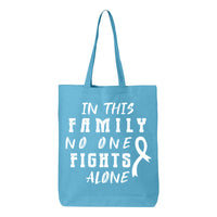 Veracco In This Family No One Fights Alone Tote Bag for Fighter Survivor Eco Cotton Reusable Bag Breast Cancer Awareness Item
