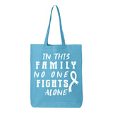 Veracco In This Family No One Fights Alone Tote Bag for Fighter Survivor Eco Cotton Reusable Bag Breast Cancer Awareness Item