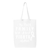 Veracco In This Family No One Fights Alone Tote Bag for Fighter Survivor Eco Cotton Reusable Bag Breast Cancer Awareness Item