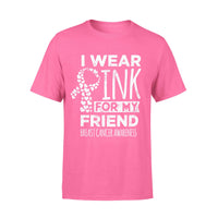 Veracco I Wear Pink for My Friend Breast Cancer Awareness Pink Ribbon Gifts for Women Men T-Shirt