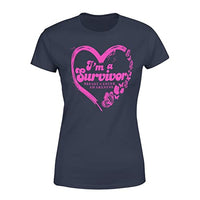 Veracco I'm A Survivor with Heart |Breast Cancer Awareness Survivor T-Shirt for Women
