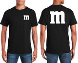 Double Side Printed Letter M Halloween Costumes SizeT-Shirt | Funny Cool Graphic Tee Idea | for Men