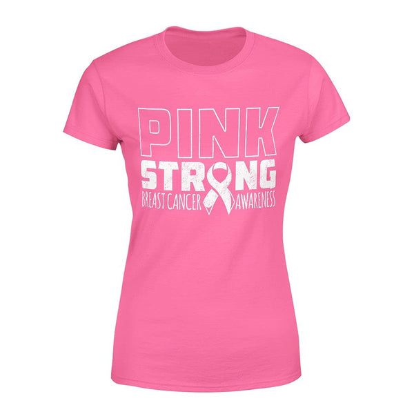 Veracco Pink Stronge Breast Cancer Awareness Ribbon for Women T-Shirt