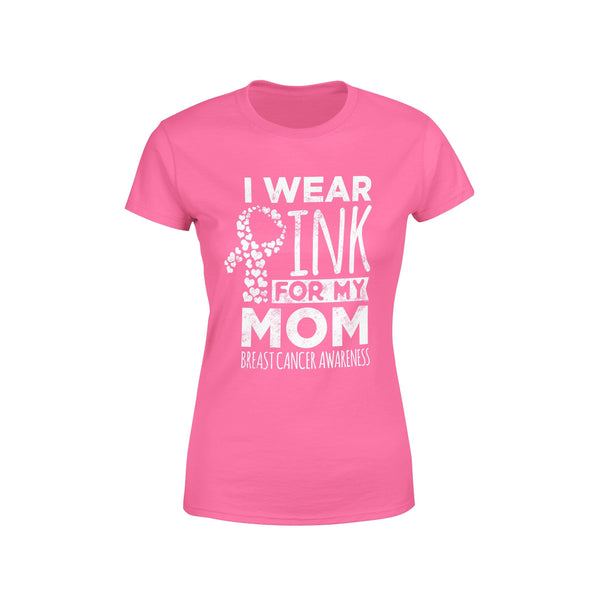 Veracco I Wear Pink for My Mom Breast Cancer Awareness Women T-Shirt