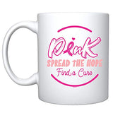 Veracco Pink Spread the Hope Find a Cure Cancer Awareness Pink Ribbon Ceramic Coffee Mug Breast Cancer Gifts For Women Chemo Survivor