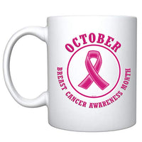 Veracco October Breast Cancer Awareness Month Cancer Awareness Pink Ribbon Ceramic Coffee Mug Motivational Inspirational Uplifting Gifts For Women Chemo Survivor