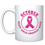 Veracco October Breast Cancer Awareness Month Cancer Awareness Pink Ribbon Ceramic Coffee Mug Motivational Inspirational Uplifting Gifts For Women Chemo Survivor