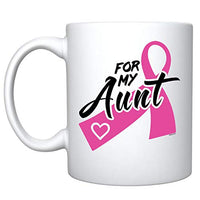 Veracco For My Aunt - White Ceramic Coffee Mug Tea Cup Breast Cancer Awareness Gifts Pink Ribbon