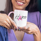 Veracco Hope Pink Ribbon Ceramic Coffee Mug Cancer Gifts For Women Chemo Awareness