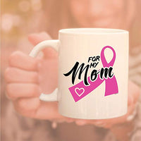 Veracco For My Mom Ceramic Coffee Mug Motivational Breast Cancer Awareness Gift Pink Ribbon