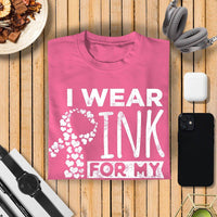 Veracco I Wear Pink for My Friend Breast Cancer Awareness Pink Ribbon Gifts for Women Men T-Shirt
