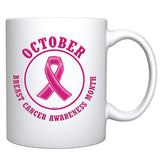 Veracco October Breast Cancer Awareness Month Cancer Awareness Pink Ribbon Ceramic Coffee Mug Motivational Inspirational Uplifting Gifts For Women Chemo Survivor