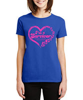 Veracco I'm A Survivor with Heart |Breast Cancer Awareness Survivor T-Shirt for Women