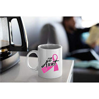 Veracco For My Aunt - White Ceramic Coffee Mug Tea Cup Breast Cancer Awareness Gifts Pink Ribbon