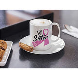 Veracco For My Sister Motivational Insprational Ceramic Coffee Mug Breast Cancer Awareness Gifts Pink Ribbon