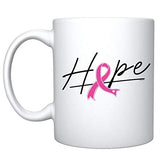 Veracco Hope Pink Ribbon Ceramic Coffee Mug Cancer Gifts For Women Chemo Awareness