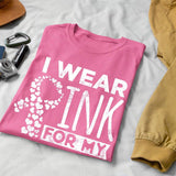 Veracco I Wear Pink for My Friend Breast Cancer Awareness Pink Ribbon Gifts for Women Men T-Shirt