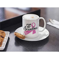 Veracco In this Family No One Fights Alone Cancer Awareness Pink Ribbon Ceramic Coffee Mug Motivational Inspirational Uplifting Funny Cancer Gifts For Women Chemo Survivor