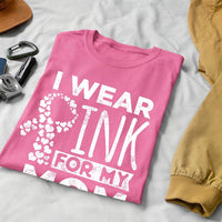 Veracco I Wear Pink for My Mom Breast Cancer Awareness Pink Ribbon Gifts for Women Men T-Shirt
