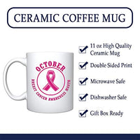 Veracco October Breast Cancer Awareness Month Cancer Awareness Pink Ribbon Ceramic Coffee Mug Motivational Inspirational Uplifting Gifts For Women Chemo Survivor