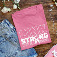 Veracco Pink Stronge Breast Cancer Awareness Ribbon for Women T-Shirt
