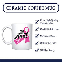 Veracco For My Aunt - White Ceramic Coffee Mug Tea Cup Breast Cancer Awareness Gifts Pink Ribbon