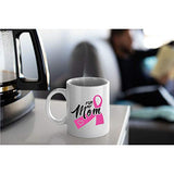 Veracco For My Mom Ceramic Coffee Mug Motivational Breast Cancer Awareness Gift Pink Ribbon