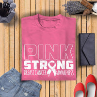 Veracco Pink Stronge Breast Cancer Awareness Ribbon for Women T-Shirt