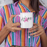 Veracco Hope Pink Ribbon Ceramic Coffee Mug Cancer Gifts For Women Chemo Awareness