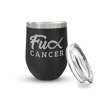 Veracco Fck Cancer Ribbon, Insulated Tumbler with Splash Proof Lid Breast Cancer Awareness Gift Motivational Inspirational Uplifting Funny Gift For Cancer Survivor