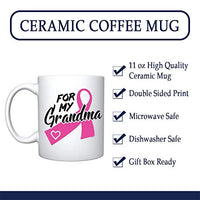 Veracco In this Family No One Fights Alone Cancer Awareness Pink Ribbon Ceramic Coffee Mug Motivational Inspirational Uplifting Funny Cancer Gifts For Women Chemo Survivor