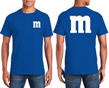 Double Side Printed Letter M Halloween Costumes SizeT-Shirt | Funny Cool Graphic Tee Idea | for Men