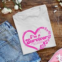 Veracco I'm A Survivor with Heart |Breast Cancer Awareness Survivor T-Shirt for Women