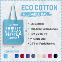 Veracco In This Family No One Fights Alone Tote Bag for Fighter Survivor Eco Cotton Reusable Bag Breast Cancer Awareness Item