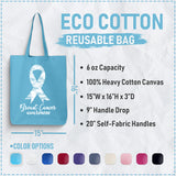 Veracco Breast Cancer Tote Bag Fearless Survivor Eco Cotton Reusable Bag Cancer Awareness Items