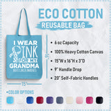 Veracco I Wear Pink for My Grandma Tote Bag for Fearless Fighter Survivor Eco Cotton Reusable Bag Breast Awareness Item