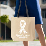 Veracco Breast Cancer Tote Bag Fearless Survivor Must Fight Cotton Canvas Reusable Bag Cancer Awareness Items