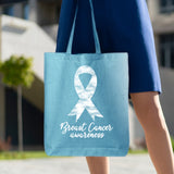 Veracco Breast Cancer Tote Bag Fearless Survivor Eco Cotton Reusable Bag Cancer Awareness Items