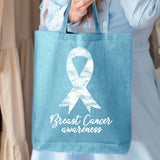 Veracco Breast Cancer Tote Bag Fearless Survivor Eco Cotton Reusable Bag Cancer Awareness Items