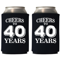 Veracco™ Cheers To 40 Years Can Coolie Holder 40th Birthday Gift Forty and Fabulous Party Favors Decorations (48, Blk, 40 Years)